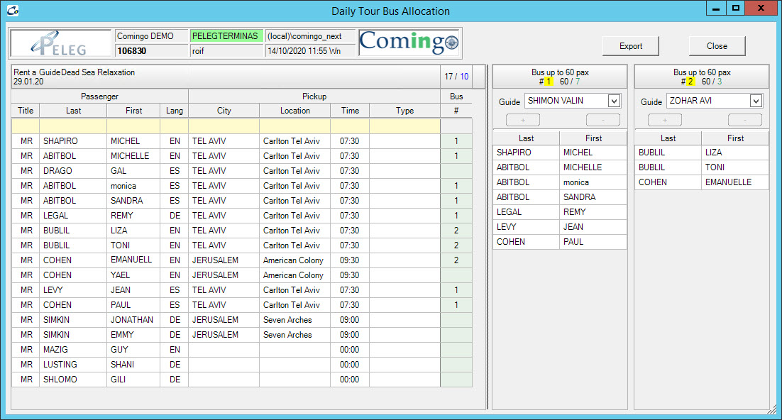 Assigning tourists for buses